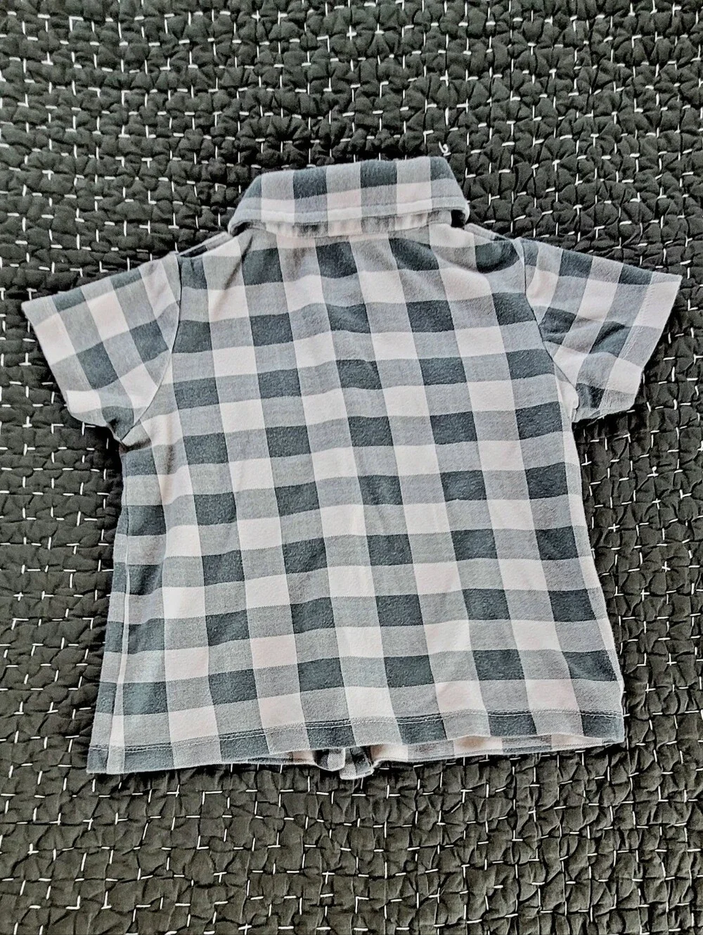 kate quinn Short-Sleeve Button-Front Plaid Shirt - Green & White Check